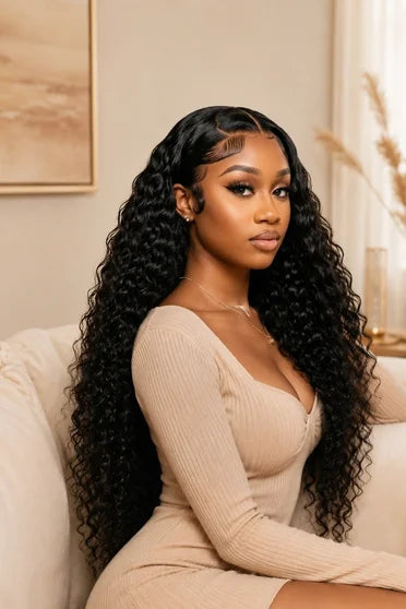 13x6 HD Lace Deep Wave Human Hair Wig 250% Density