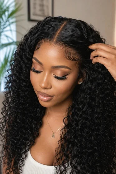 Customer style image - Brazilian Deep Wave 13x6 HD Lace Front Wig 200% Density