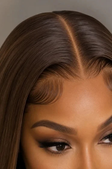 Customer style image - 13x4 HD Lace Natural Brown Brazilian Virgin Wig