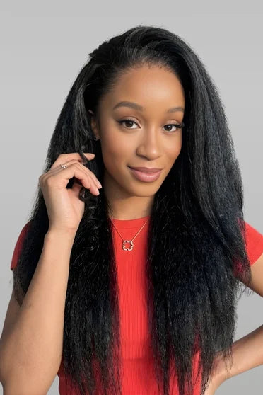Kinky Straight 360 HD Lace Glueless Human Hair Wig