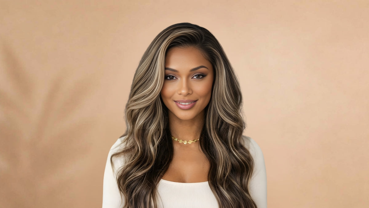 Before wearing Highlighted Wear & Go Glueless Synthetic Wig