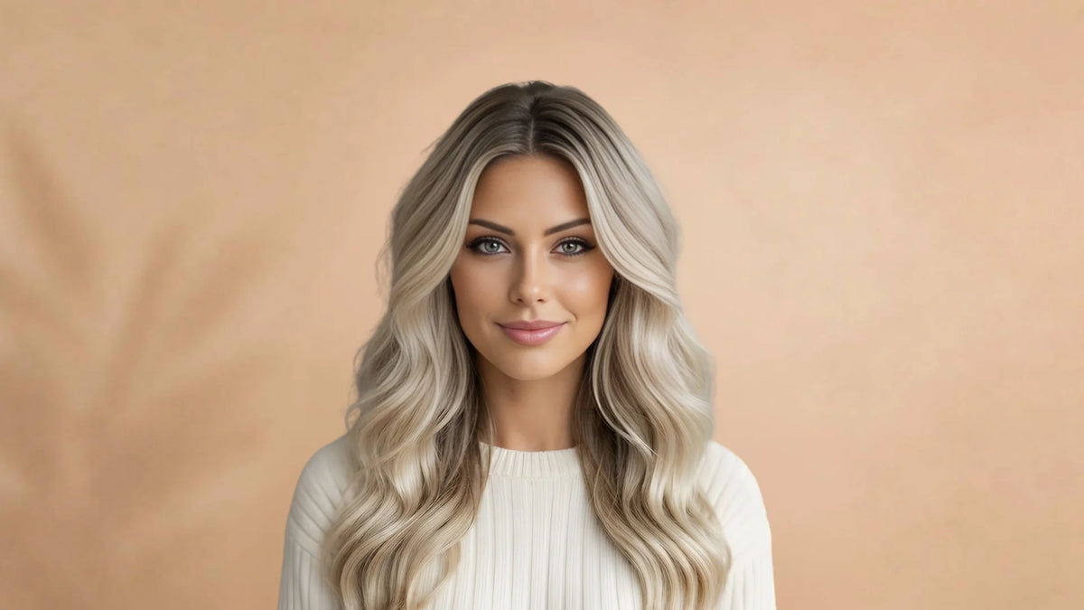 Before wearing Gold Gradient Wavy V-Part Lace Front Wig