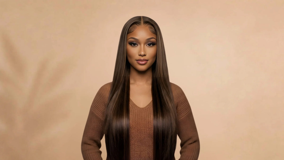 Before wearing 13x4 HD Lace Natural Brown Brazilian Virgin Wig
