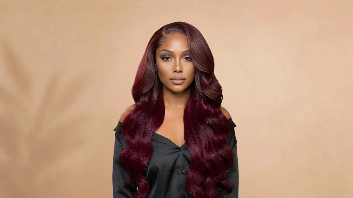Before wearing 13x6 HD Lace Burgundy Human Hair Wig