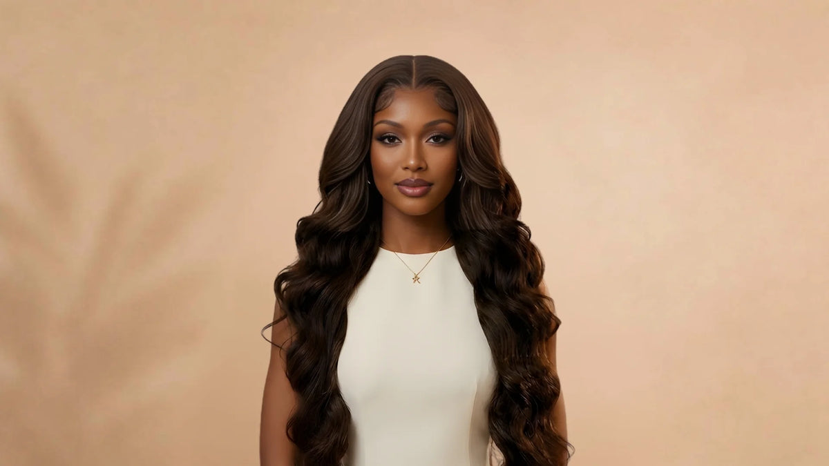 Before wearing 13x4 Chocolate Brown Body Wave Lace Front Wig