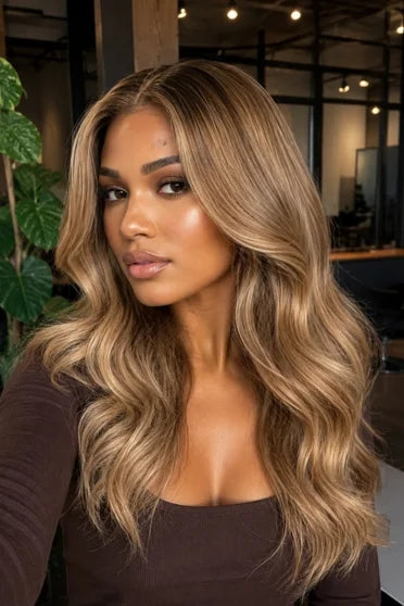 Brown Gradient Long Synthetic Lace Front Wig