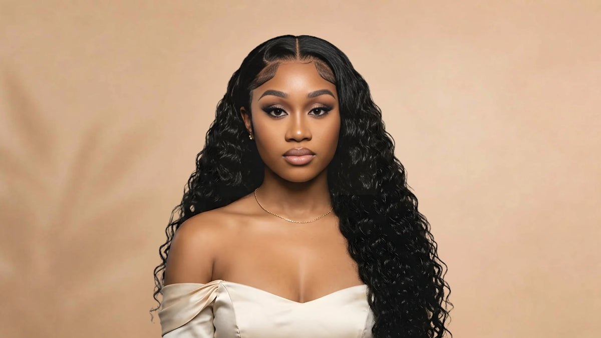 Before wearing 13x6 HD Lace Deep Wave Human Hair Wig 250% Density