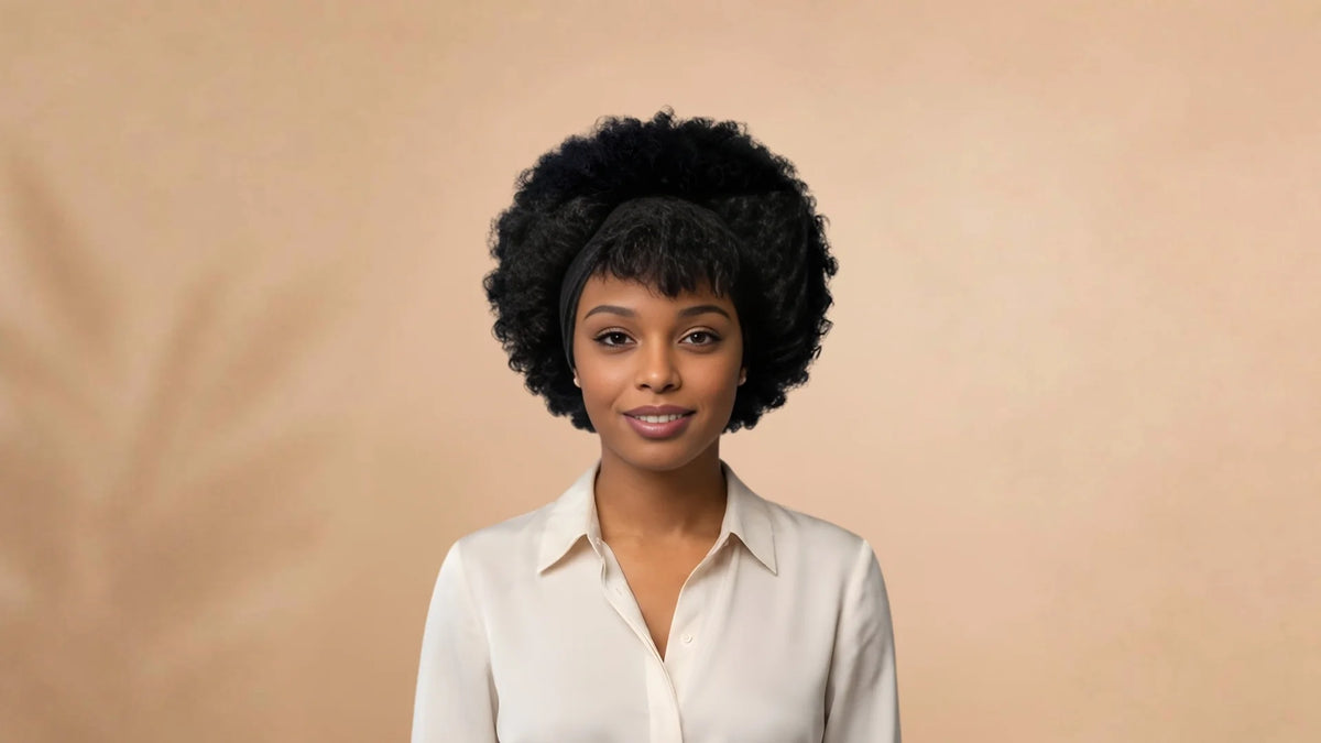 Before wearing Natural Black Short Afro Kinky Curly Wig