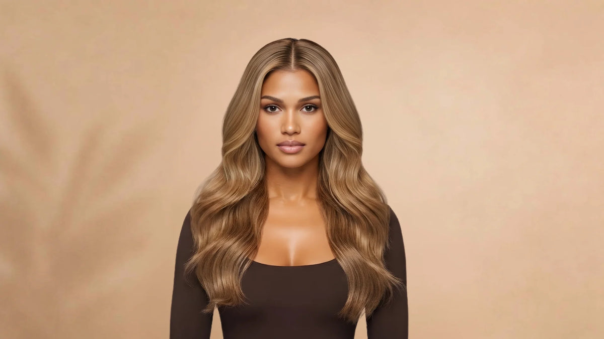 Before wearing Brown Gradient Long Synthetic Lace Front Wig