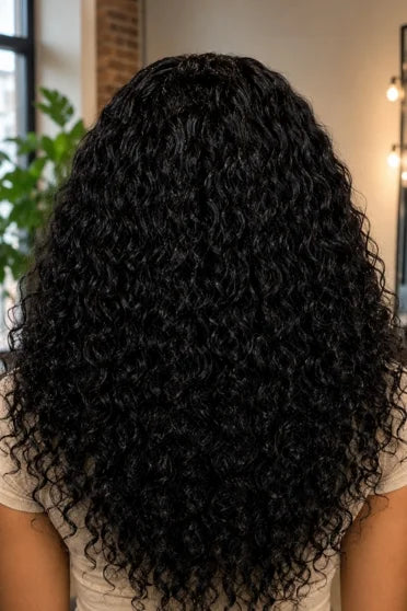 210% Density U-Part Curly Human Hair Glueless Wig