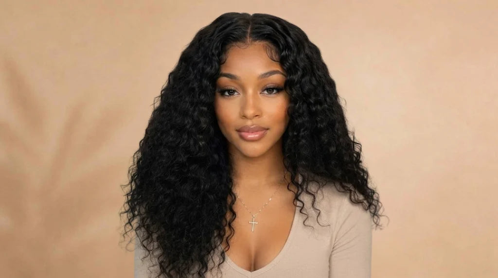 Before wearing 210% Density U-Part Curly Human Hair Glueless Wig