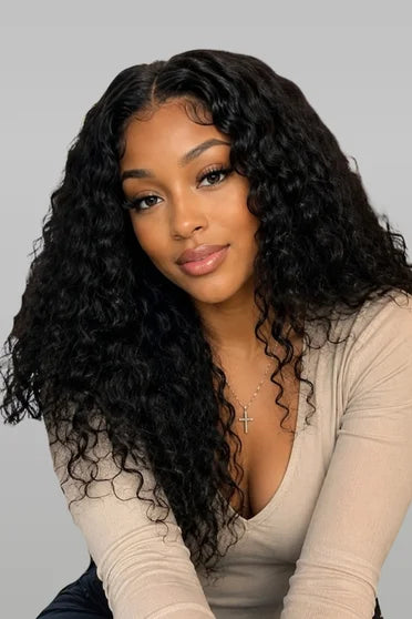 210% Density U-Part Curly Human Hair Glueless Wig