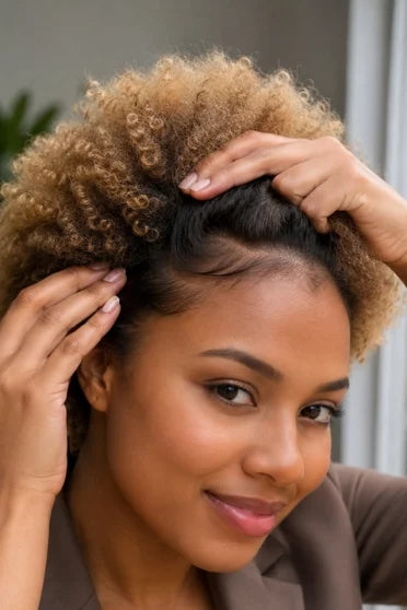Brown Short Curly Glueless Ice Silk Wig