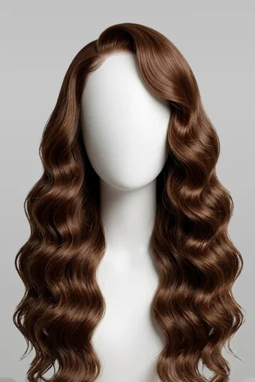 Chocolate Brown 13x6 Body Wave HD Lace Human Hair Wig 200% Density