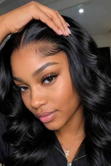 Customer style image - 4x6 Natural Body Wave Closure Wig