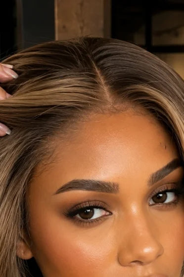 Customer style image - Brown Gradient Long Synthetic Lace Front Wig
