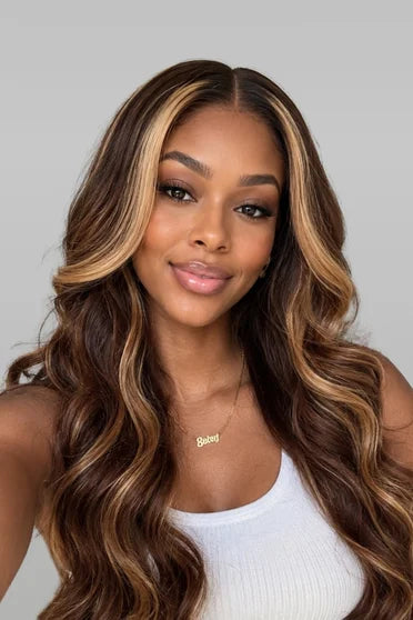 4/27 Honey Blonde Ombre Body Wave HD Lace Frontal Wig