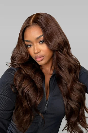 46" Chocolate Brown 200% Density 13x6 HD Body Wave Wig