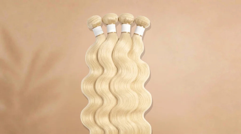 Before wearing 613 Honey Blonde Body Wave Double Weft Extension