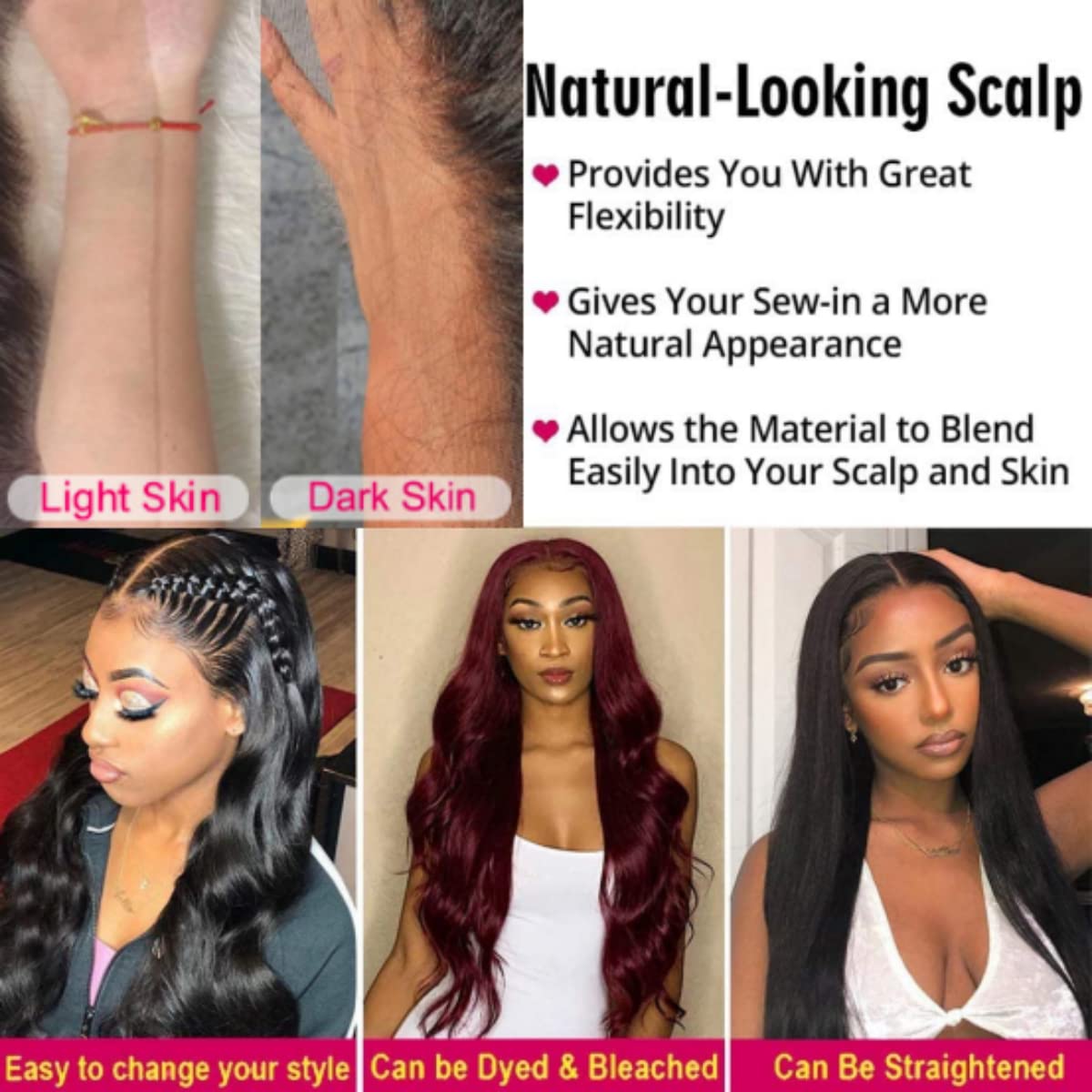 4x6 Natural 3D Body Wave Closure Wig