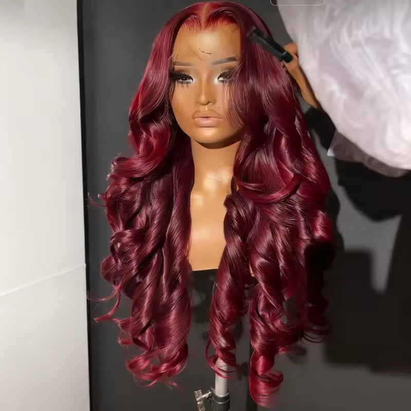 13x6 HD Lace Burgundy Human Hair Wig