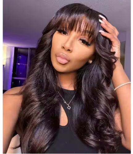 Glueless 13x5 HD Lace Body Wave Wig with Bangs