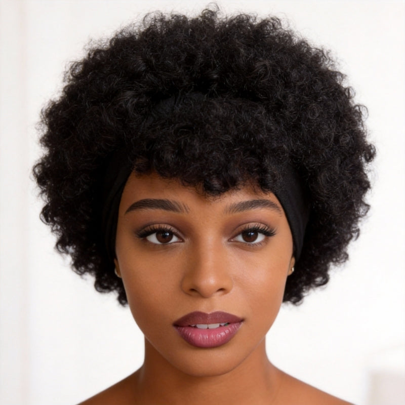 Natural Black Short Afro Kinky Curly Wig