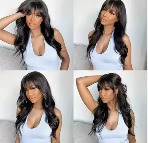 Glueless 13x5 HD Lace Body Wave Wig with Bangs