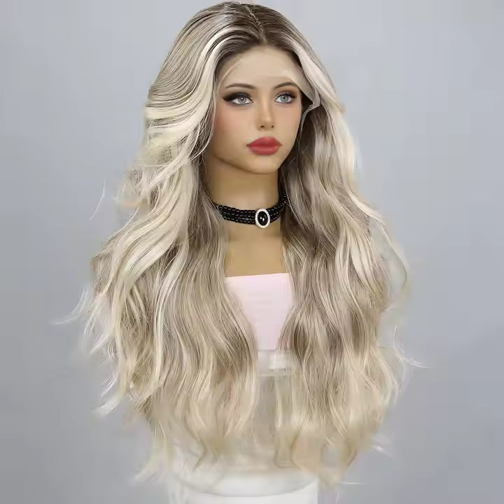 Gold Gradient Wavy V-Part Lace Front Wig