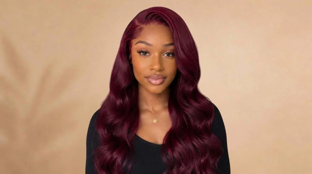 After wearing 99J Burgundy Body Wave HD Lace Frontal Wig