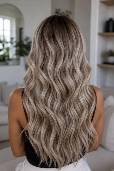 Brown Blonde Mixed V-Part High Lace Front Wig