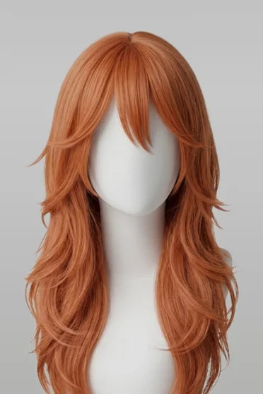 Angel Devil Long Orange-Brown Cosplay Wig with Bangs
