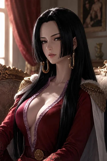 Boa Hancock Long Black Straight Anime Cosplay Wig