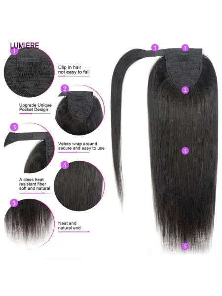 Bone Straight Human Hair Ponytail Extension