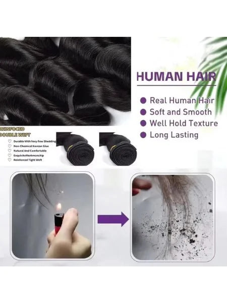 Brazilian Bone Straight Virgin Human Hair Extension, Double Weft