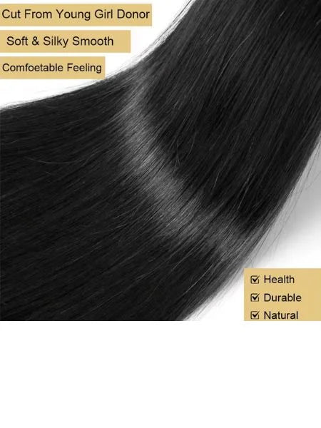 Brazilian Bone Straight Virgin Human Hair Extension, Double Weft