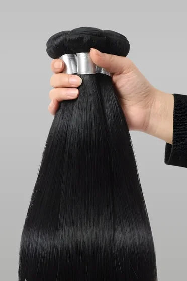 Brazilian Bone Straight Virgin Human Hair Extension, Double Weft