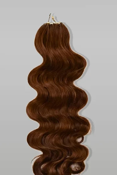 Medium Brown Body Wave Invisible Micro-Loop Hair Extension