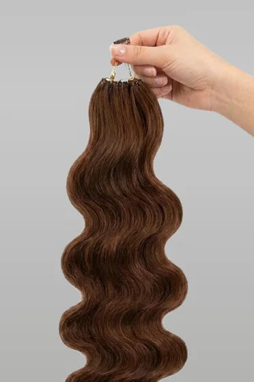 Medium Brown Body Wave Invisible Micro-Loop Hair Extension
