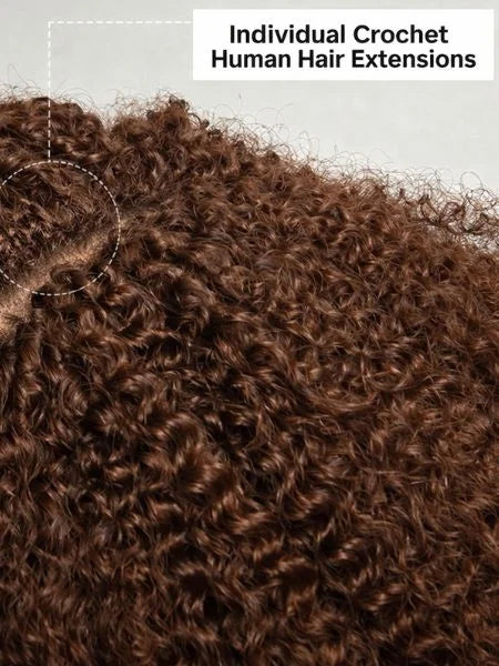 Chocolate Brown Spiral Curly Crochet Invisible Knotless, Braiding