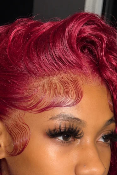 Customer style image - Deep Wave 99J Burgundy 13x6 HD Lace Wig 200% Density
