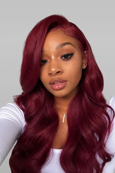 Body Wave 99J Burgundy 13x6 Lace Front Wig 220% Density