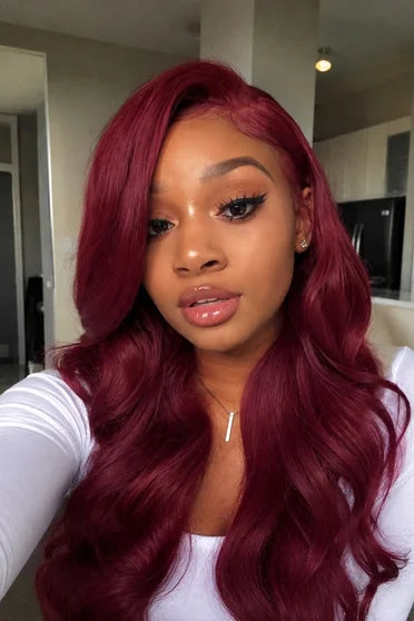 Body Wave 99J Burgundy 13x6 Lace Front Wig 220% Density