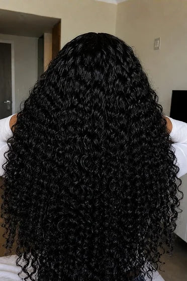 Deep Wave Curly Human Hair Blend 13x6 HD Lace Frontal Wig