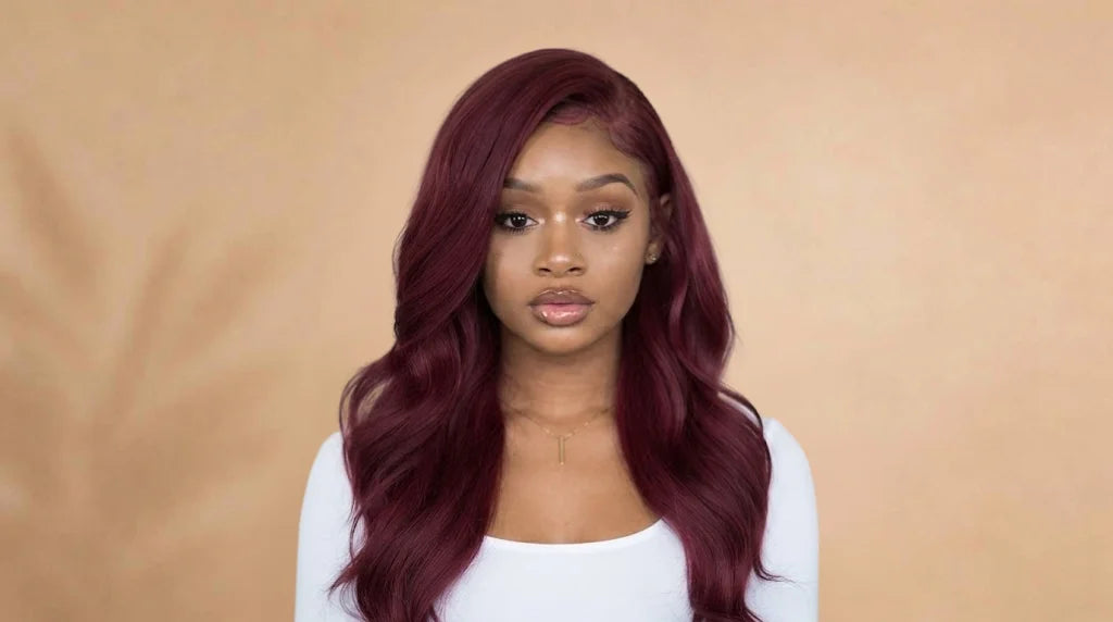 After wearing Body Wave 99J Burgundy 13x6 Lace Front Wig 220% Density