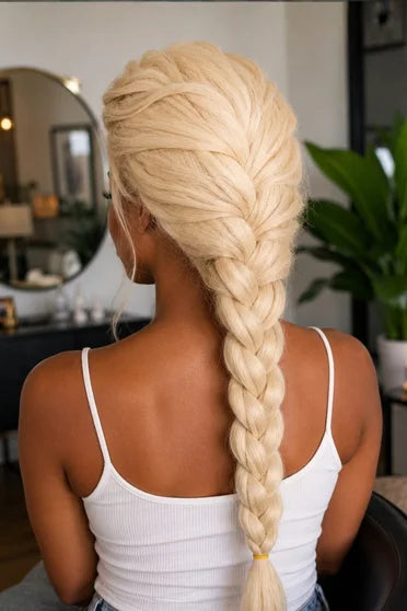 Elsa Blonde Long Braided Snow Queen Cosplay Wig