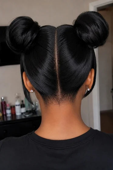 Chun-Li Black Double-Bun, Street Fighter Cosplay Wig
