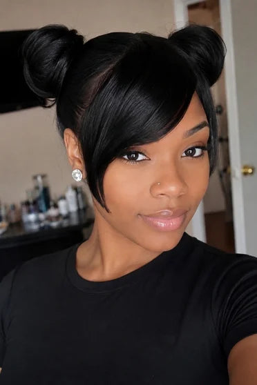 Chun-Li Black Double-Bun, Street Fighter Cosplay Wig