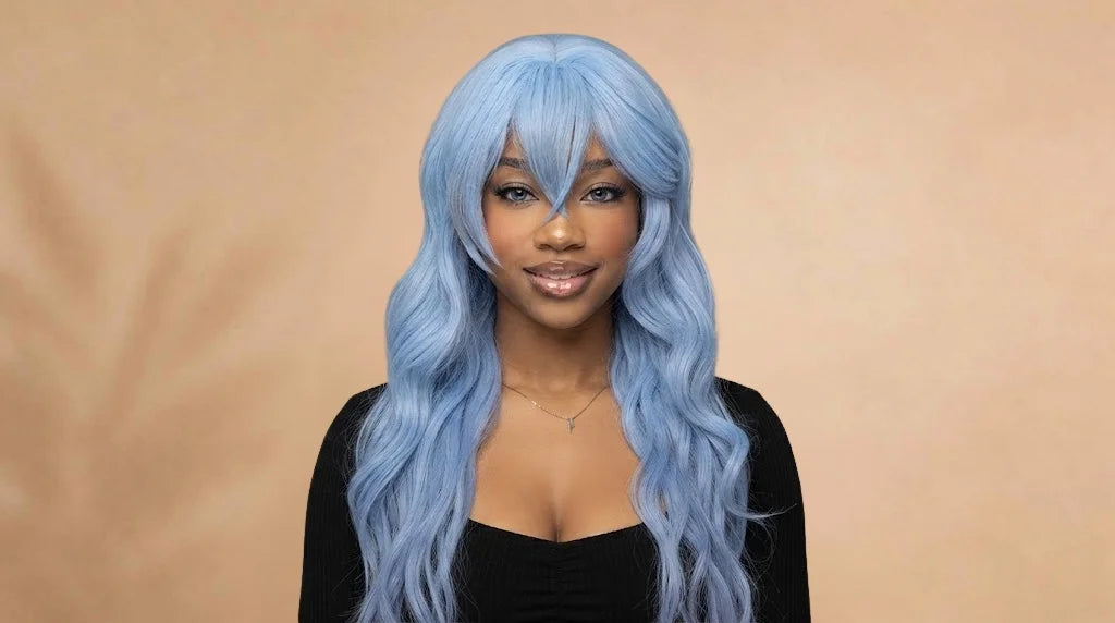 After wearing Robin Long Purple-Pink Wave Cosplay Wig