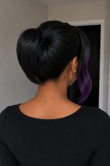 Kochou Shinobu Black to Purple Gradient Ponytail Cosplay Wig
